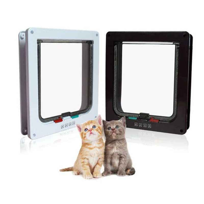 Закрывающаяся дверь для домашних животных охранная откидная собак кошек котят может управлять