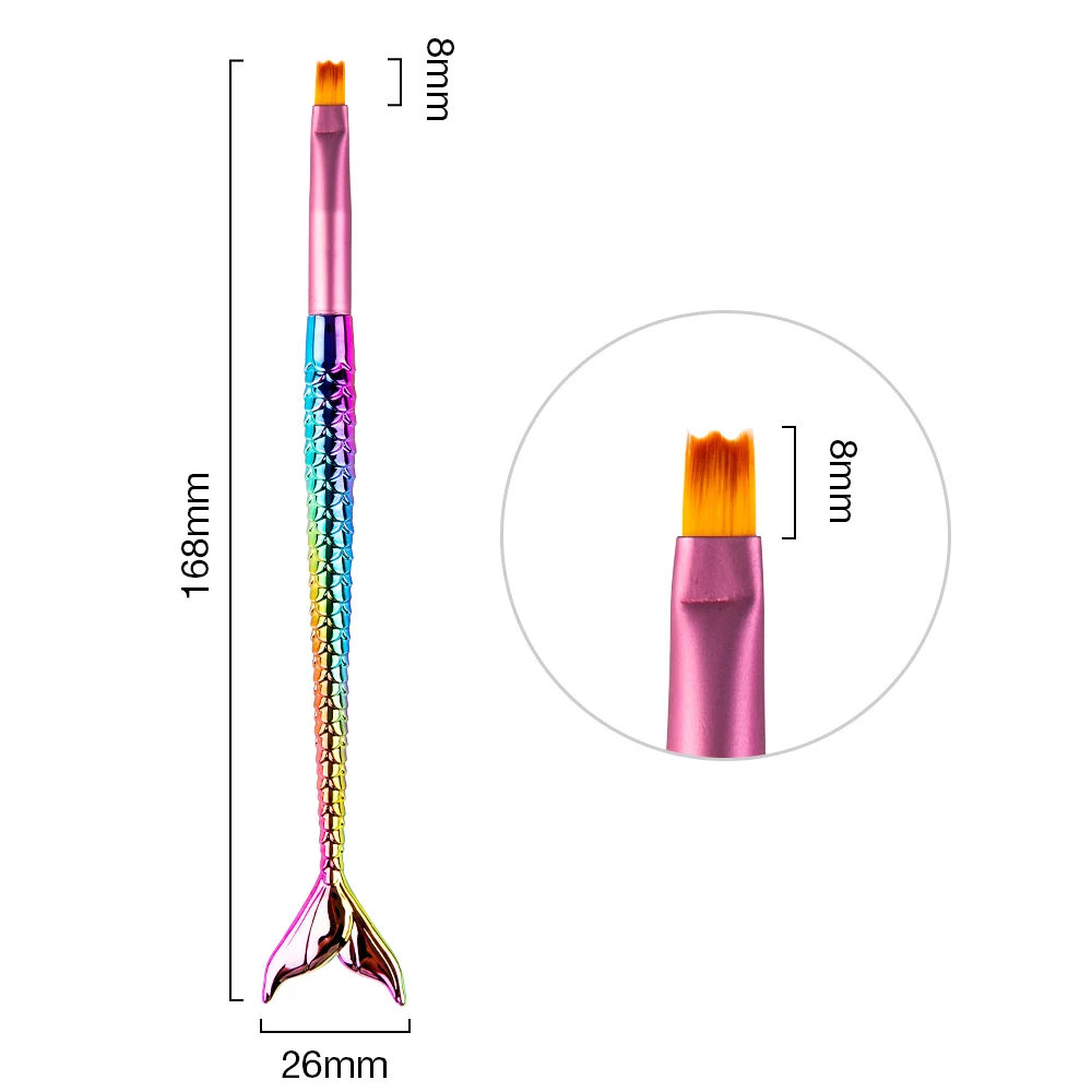 Dmoley рыбий хвост кисть для ногтей Дизайн ногтей Маникюрные Щетки Набор линия цветок ручка рисунки Дотсом дизайн акриловый гель для ногтей кисть - Цвет: I