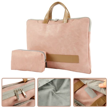

PU Leather Laptop Bag 15.6 inch Waterproof Casual Laptop Sleeve Case PC Tablet Case Cover Men Women Travel Briefcase for Macbook