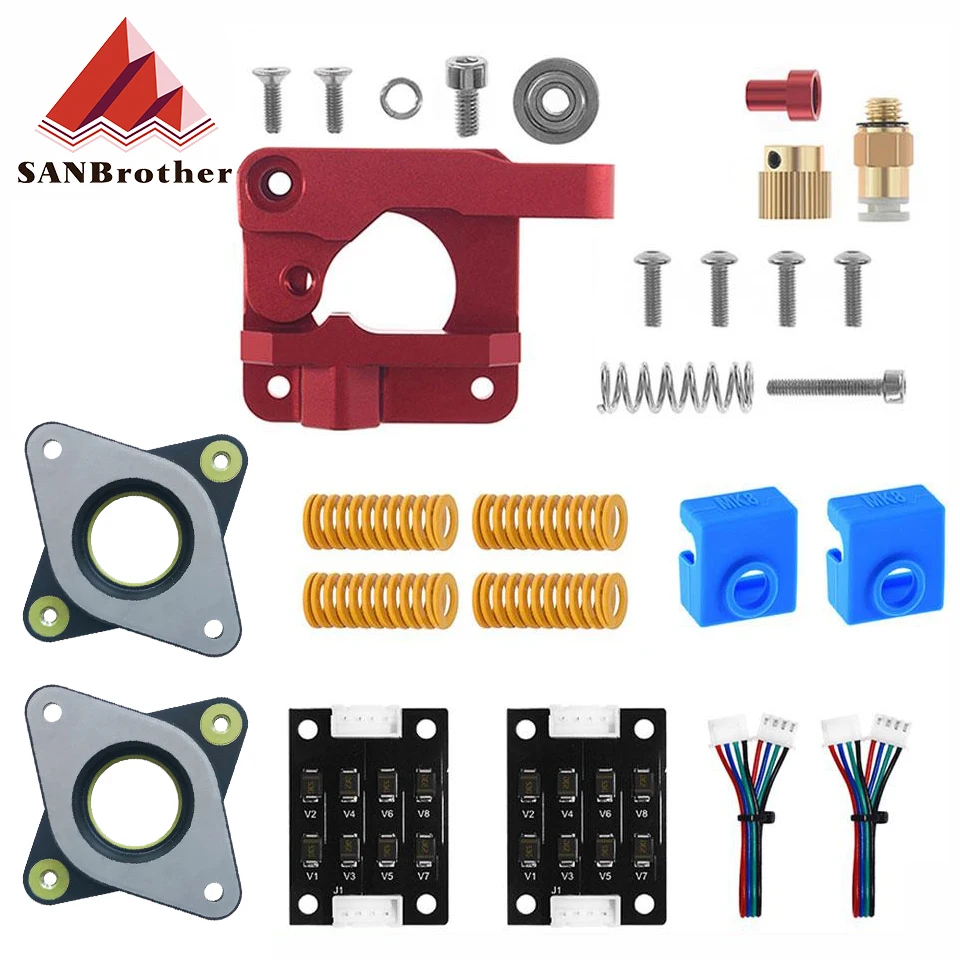 

3D Printer Parts MK8 Extruder Upgrade Kit Spring Silicone Sock Stepper Dampers TL-Smoother for Ender 3 CR10 CR-10S Printer