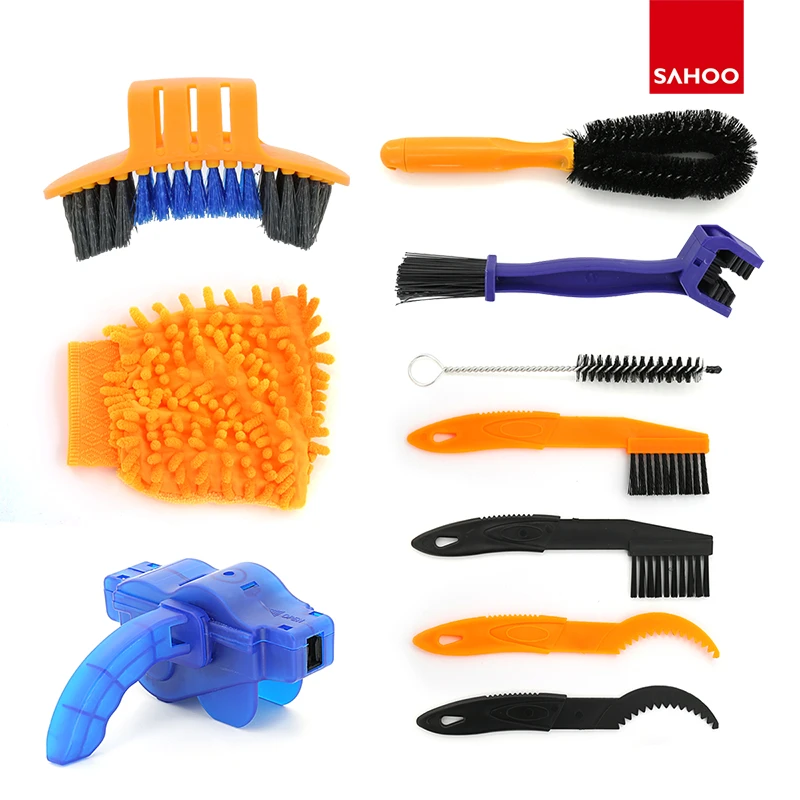 Sahoo 212109 Bicycle Cleaning Set Chain Cleaning Gear Tire Brush