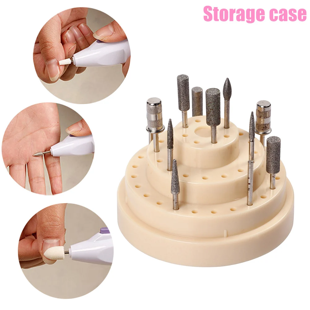 48 отверстий для ногтей сверла держатель бит стенд дисплей Шлифовальная головка коробка для хранения бит стойки Маникюрный Инструмент CJ666