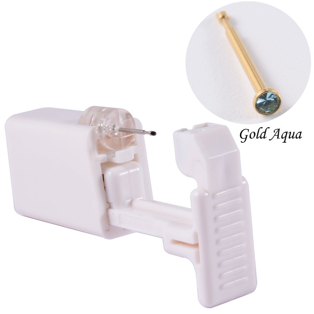 bending Disposable Safe Sterile Piercing Unit For Nose Studs Piercing Gun Piercer Tool Nose Ring Body Piercing Jewelry