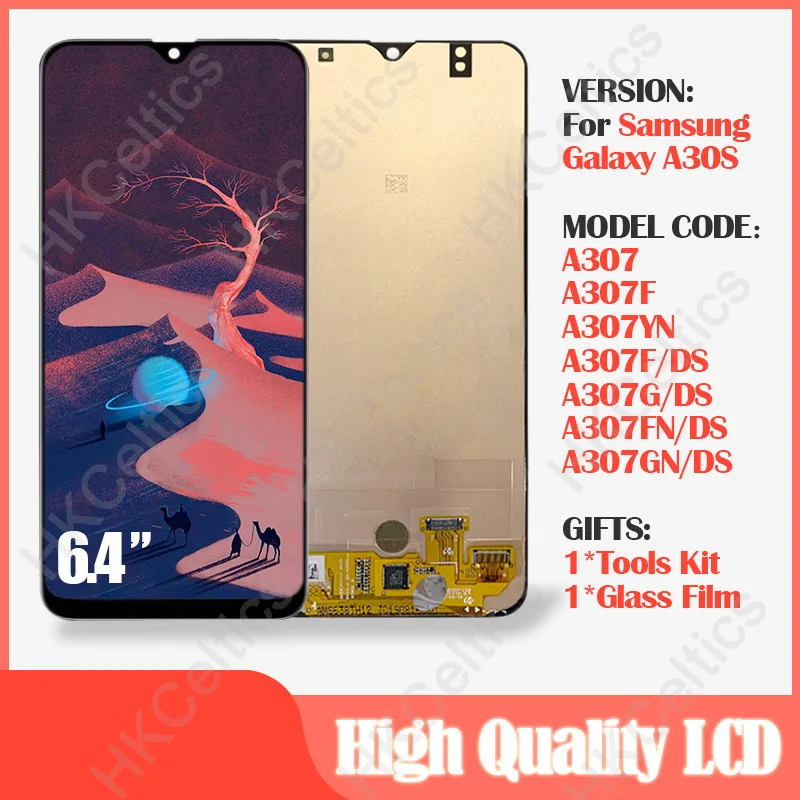 Супер AMOLED дисплей для samsung Galaxy A30S A307 SM-A307F/DS ЖК-дисплей+ кодирующий преобразователь сенсорного экрана в сборе ЖК-запчасти