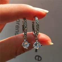 Милые женские маленькие круглые серьги-кольца роскошные серебряные золотые серьги с цирконием для женщин модные вечерние двойные свадебные серьги