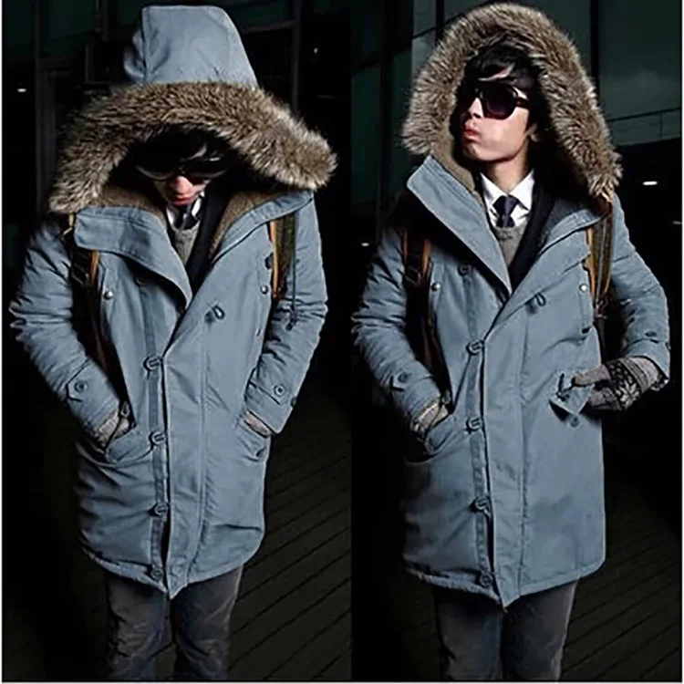 Зимний стиль, мужская теплая хлопковая стеганая одежда в Корейском стиле, городская мода, бархатное хлопковое пальто для мужчин, 1 предмет