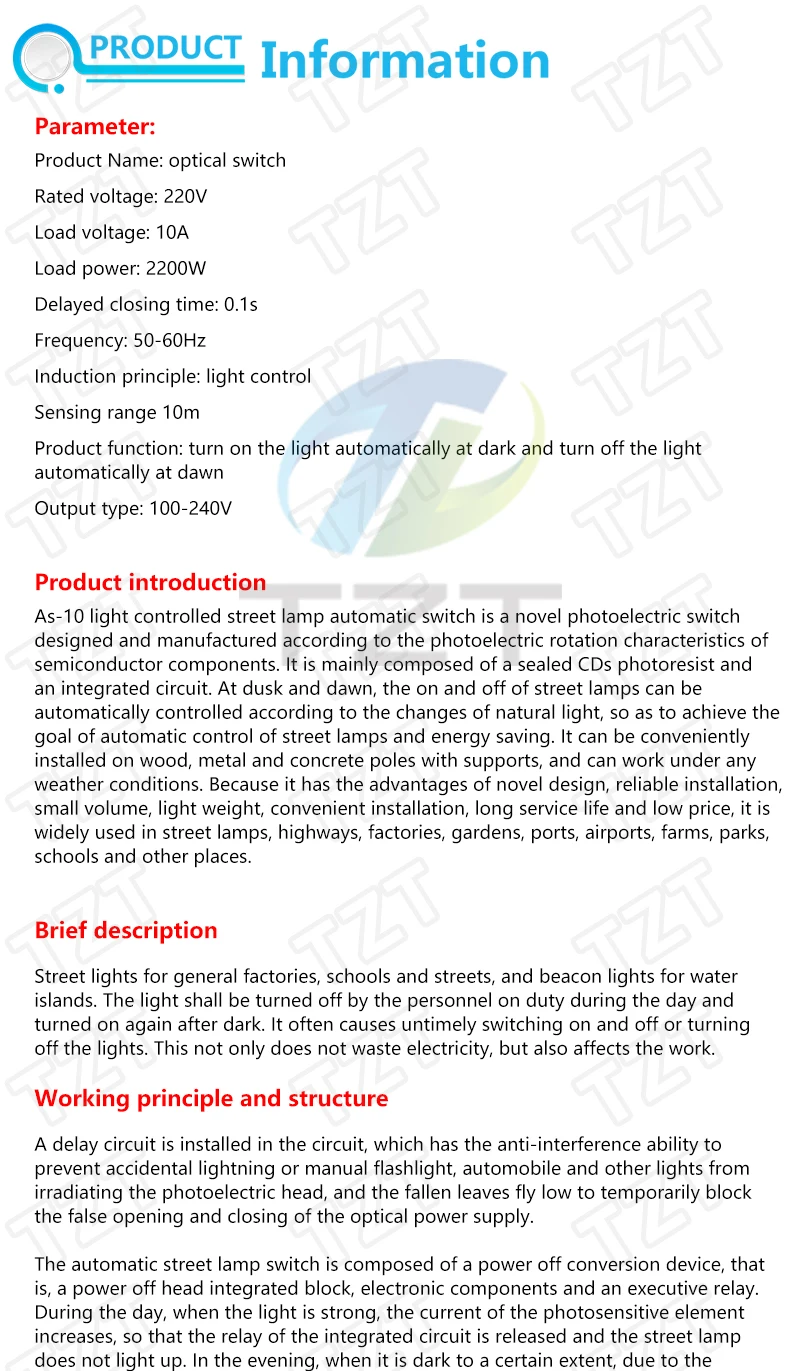 Description Picture 4 of item1PCS 10A Photoswitch Sensor Switch Auto On Off Photocell Street Light Control Universal 220V Automatic Sensor Home Accessories