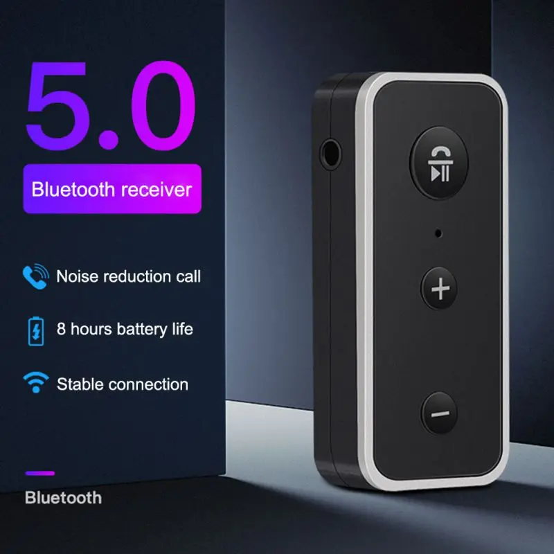 3 5mm AUX Audio Wireless Handsfree Adapter Stereo Music MP3 Bluetooth 5 0 Receiver Car Kit For Headphone Speaker