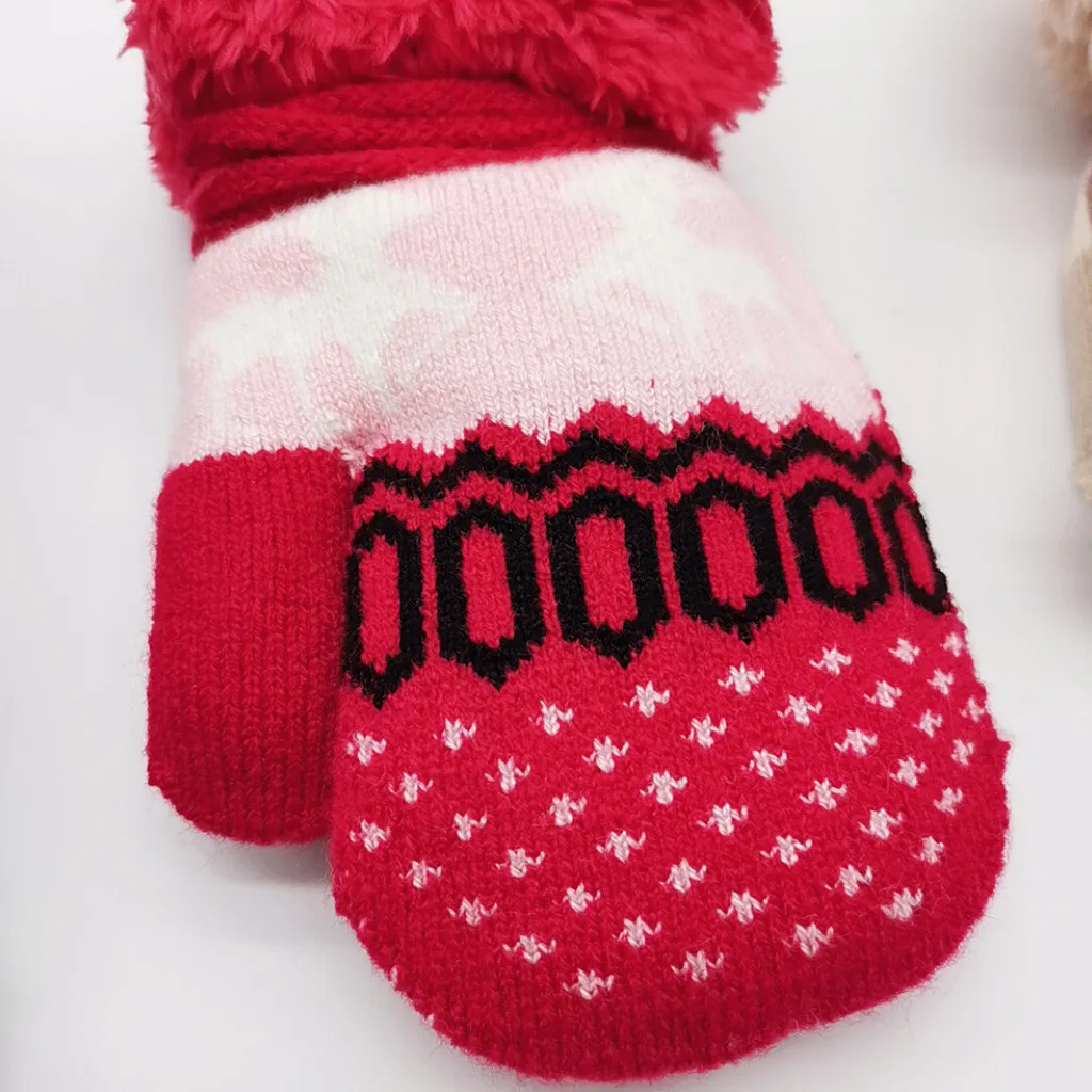Детские перчатки, новинка года, лидер продаж, теплые детские перчатки с рождественским оленем для маленьких мальчиков и девочек, ветрозащитные вязаные перчатки, зимние перчатки,# N4