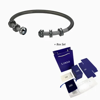 

Fashion Jewelry SWA New MY HERO Bracelet Exquisite Flexible Opening Modern Black Round Shape Crystal Female Trend Romantic Gift