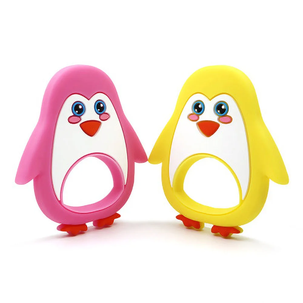 Baby Silicone Teethers Food Grade Silicone Cartoon penguin Teether DIY Teething Toys For Teeth Infant Baby Teethers