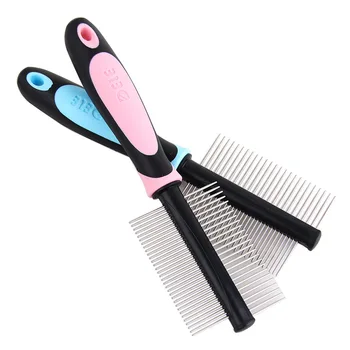 

Dog Cat Comb Hair Removal Comb Entangled Cat Hair Trim Double Row Needle Comb Round Head Stainless Steel Needle Pet Grooming