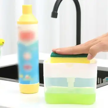 

Soap Dispenser Abs Creative Kitchen Soap Box Manual Pressed Liquid Soap Dispenser With Washing Sponge