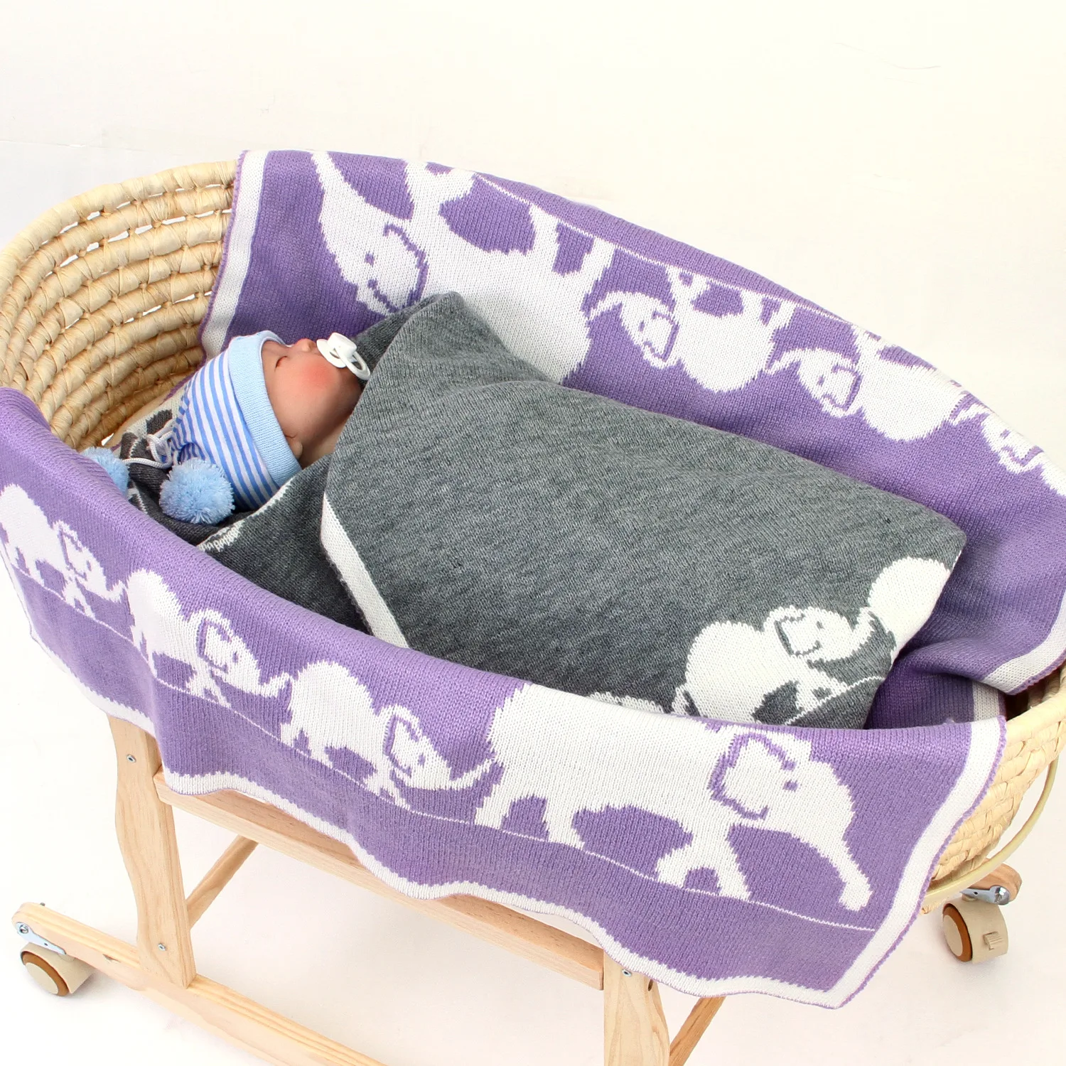 Cobertores do Bebê Envoltório do Bebê de Malha Cobertor para o Miúdo Elefante dos Desenhos Infantil da Criança Recém-nascido Carrinho Swaddle Animados Cama Swaddling 3 Cheap Cobertores e mantas