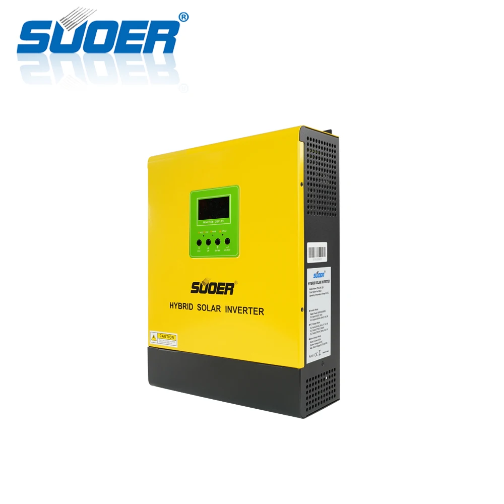Suoer【Hybrid Inverter】 24 в 230 в 3000 Вт постоянного тока в переменный ЖК-дисплей Встроенный ШИМ Солнечный контроллер заряда(PS-3K-24-Plus