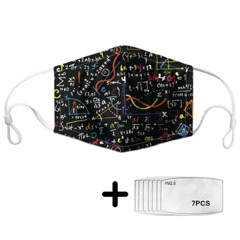 

Unisex PM2.5 Protective Mask Math Formula Printed Black Facial Mask for Women Men Mouth Masks Teenagers Mascarillas Boca 2020
