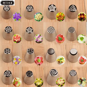 

mling 1PC Stainless Steel Russian Tulip Icing Piping Nozzles Flower Cream Pastry Tips Nozzles Silicone Bag Kitchen Accessories