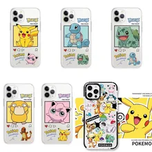 2022 Anime Pokemon Pikachu  Cartoon Phone Case for iPhone 13 12 11 Pro Max XR XS X 6 s 7 8 Plus SE Transparent Cover Soft Cases