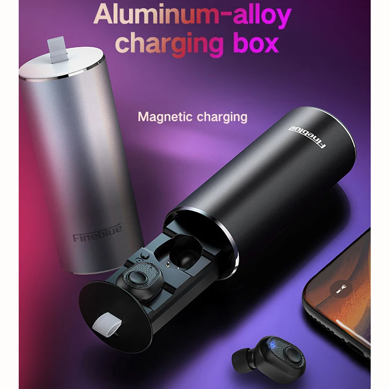 FineBlue X9 PLUS Bluetooth гарнитура 5,0 двойной ремень зарядка металлическая коробка bluetooth-гарнитура спортивные музыкальные наушники гарнитуры Handfree