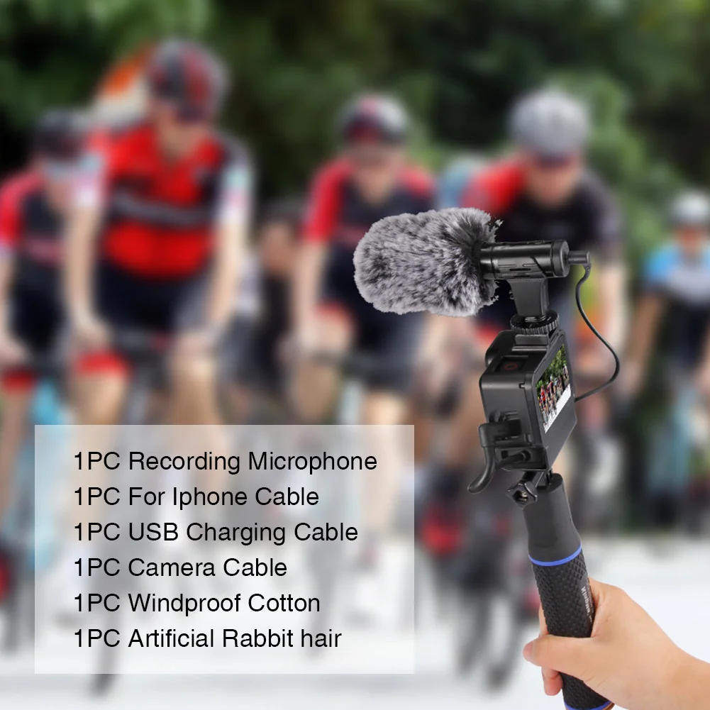 Mic 07 звукозаписывающий микрофон пластиковый малошумный портативный Перезаряжаемый студийный чувствительный микрофон с ветровым стеклом Deadcat