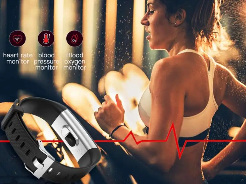 S5 Plus Smart Bracelet Heart Rate Blood Pressure Health Waterproof IP68 Smart Watch S5 Sport Watch Wristband Fitness Tracker MAN