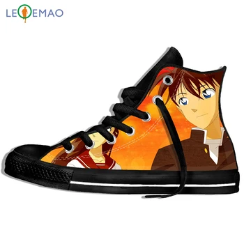 

Custom Image Printing Sneakers Mens Japan Cartoon Anime Detective Conan Menable Canvas Canvas Breathable Walking Flat Shoes