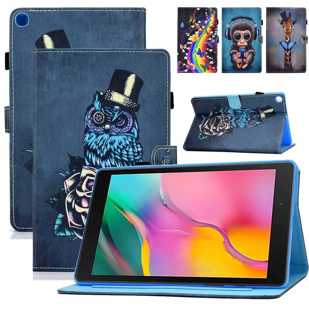Ультра тонкий противоударный чехол для планшета для Samsung Galaxy Tab A 10,1 дюймов SM-T510 T515 чехол с принтом кожаный флип-чехол с подставкой