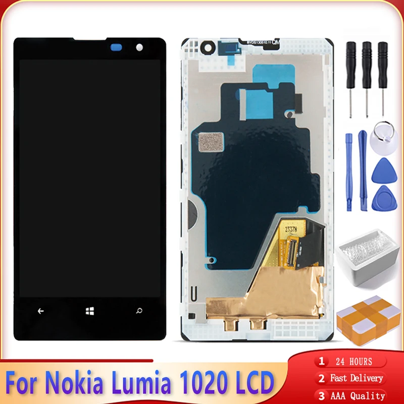 4 5 &quotОригинальный дисплей + рамка для Nokia Lumia 1020 ЖК-дисплей сенсорный экран