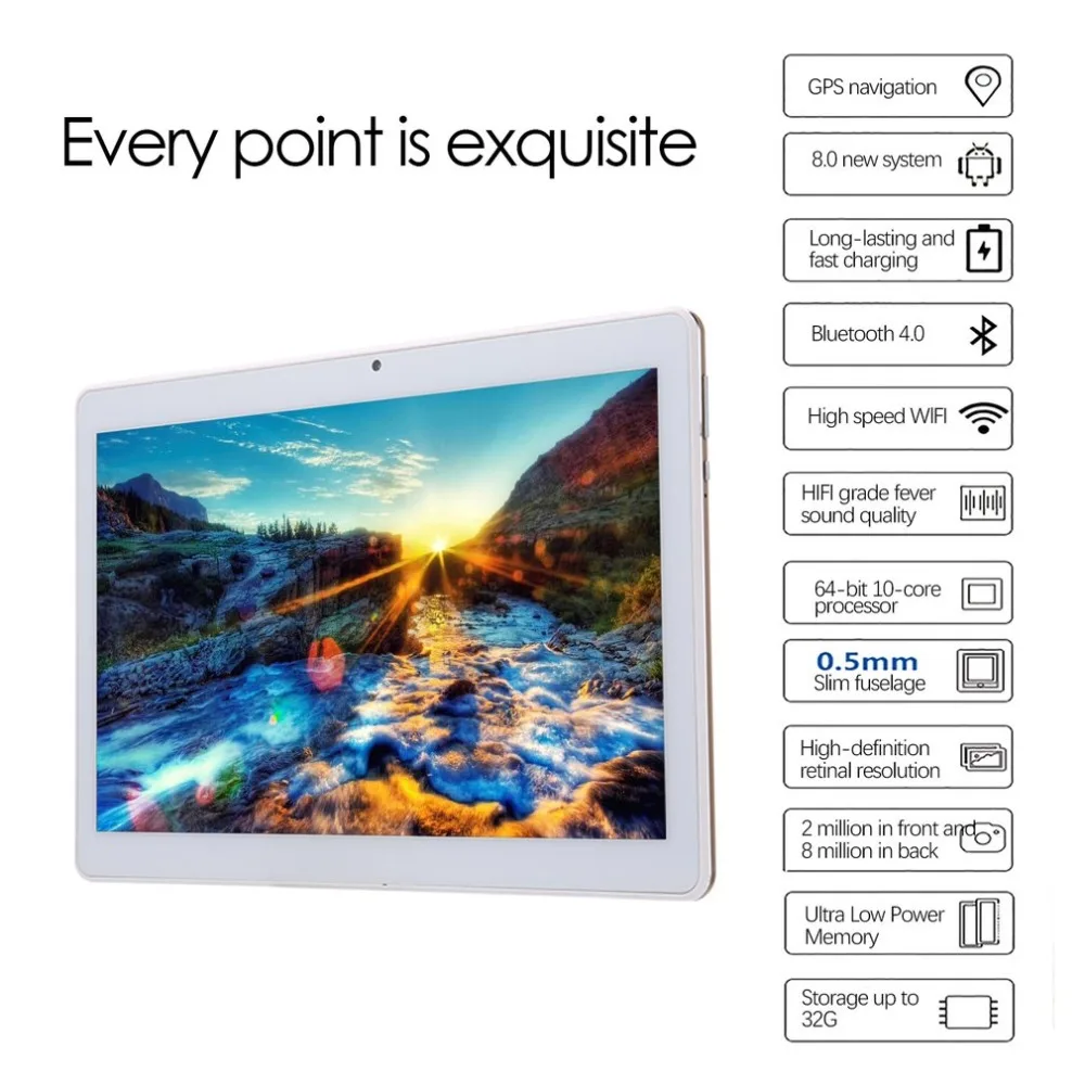 

10 inch tablet PC Netcom 4G MTK6797 ten core IPS screen Telecom version Bluetooth 64-bit FOR android 8.0 4G+64G 3 Color Option
