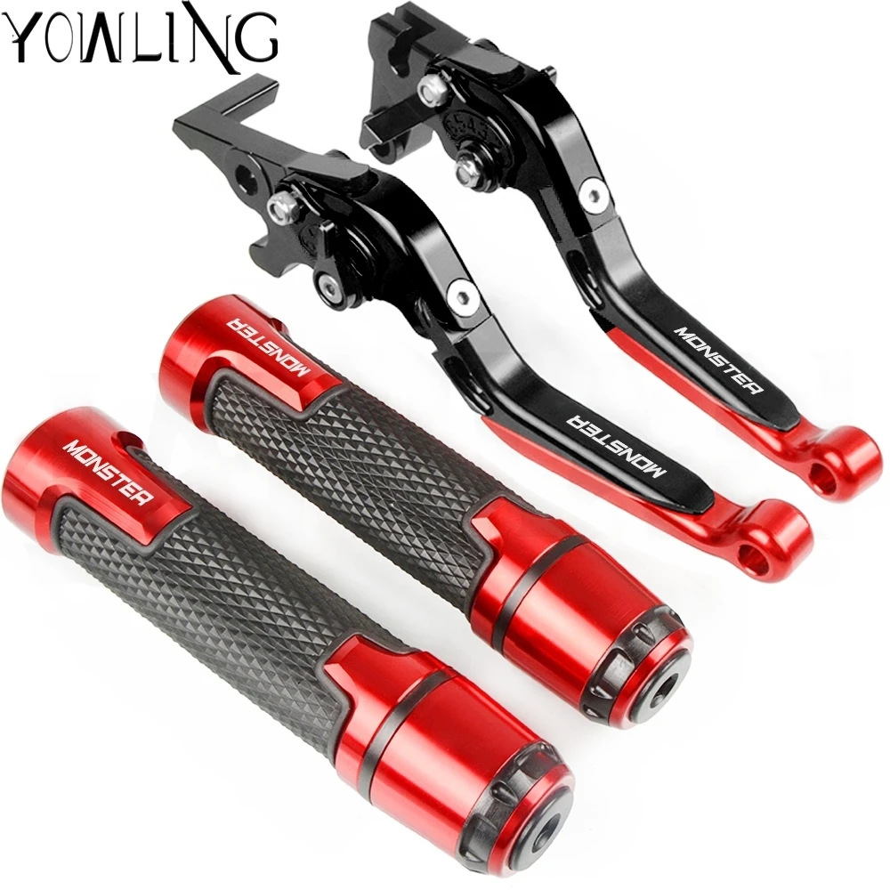 

Motorcycle Accessories Extendable Brake Clutch Levers and Handlebar Hand Grips ends For Ducati MONSTER S2R 800 2005 2006 2007