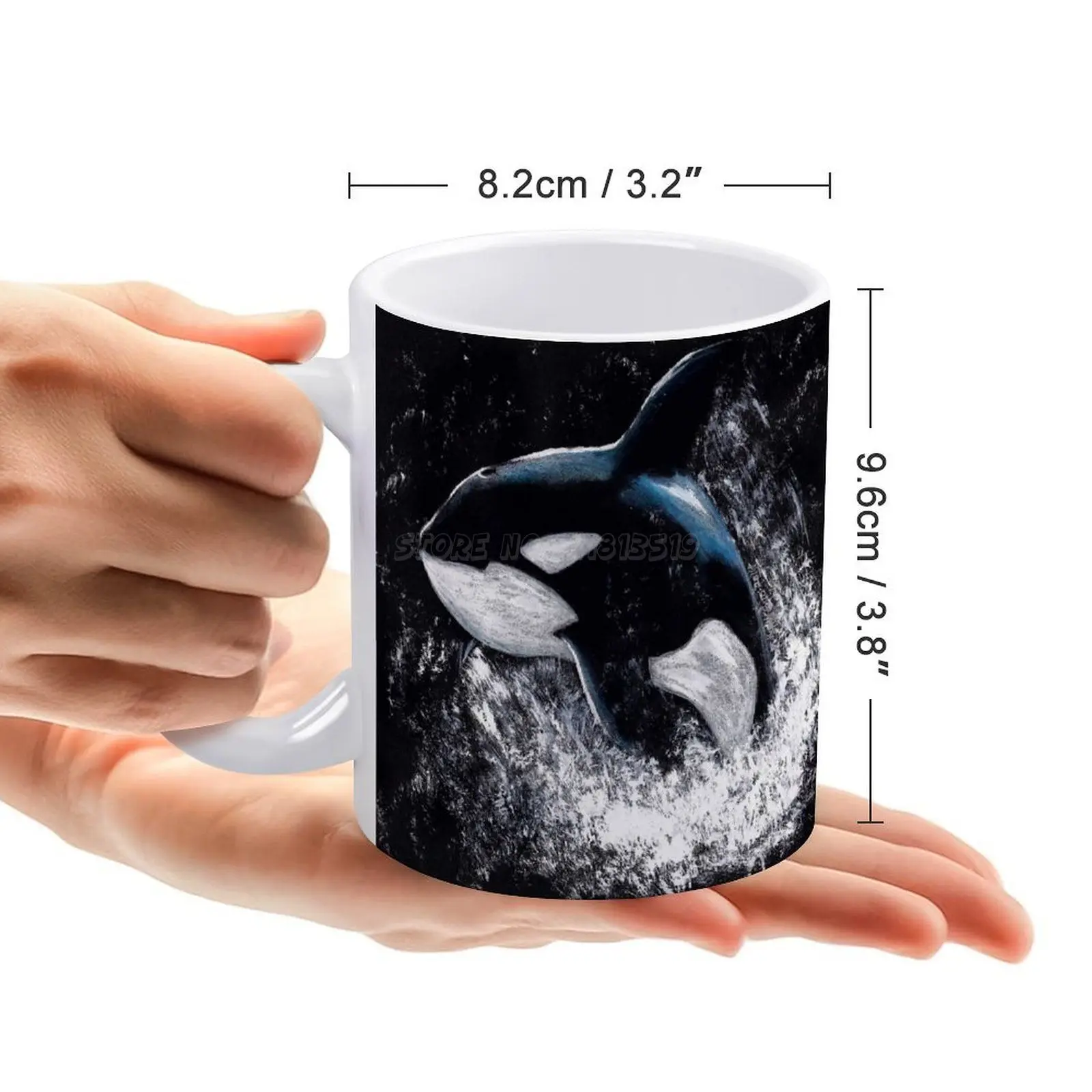 Orca Whale Way Mug by Pithitude - One Single 11oz. Black Coffee Cup