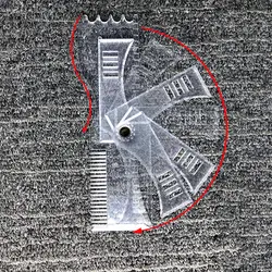 Стильный гребень для бороды шаблон прозрачный парикмахерский инструмент трафарет вращающийся регулируемые углы Многофункциональный