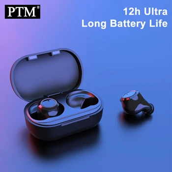 

PTM W6 TWS Wireless Bluetooth 5.0 Earphone Stereo Bass Earbuds Touch-Control Wireless Headphone Bluetooth Headset With Dual Mic