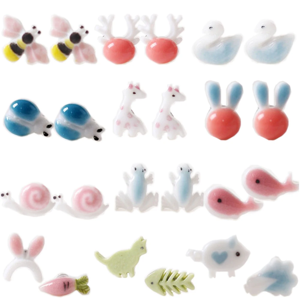 Женские украшения ручной работы рождественские керамические серьги гвоздики в