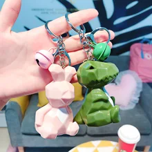 Мультфильм Креативный BB под названием Сплит поверхность семейный брелок кулон Южная Корея милый динозавр брелок декоративный колокольчик с оленями кожаная веревка