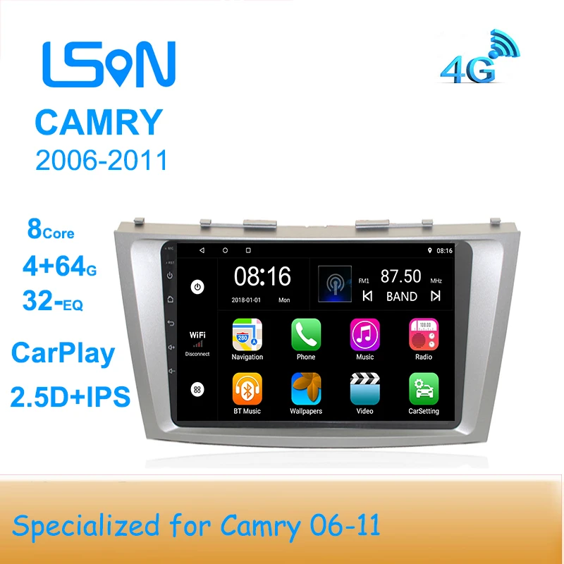 Excellent Car Multimedia Video Player Navigation GPS Android 9.0 4G For Toyota Classic Camry 06/08/11/12/13 1