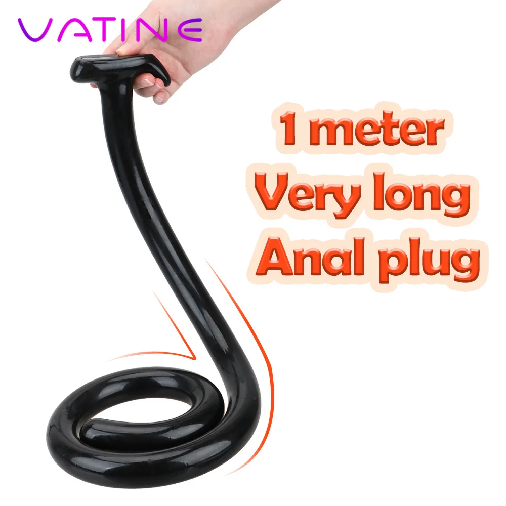 VATINE Anus Masturbator Butt Plug Dildo Prostate Massager Super Long Anal Silicone G Spot Stimulation Dilator 1M | Красота и здоровье