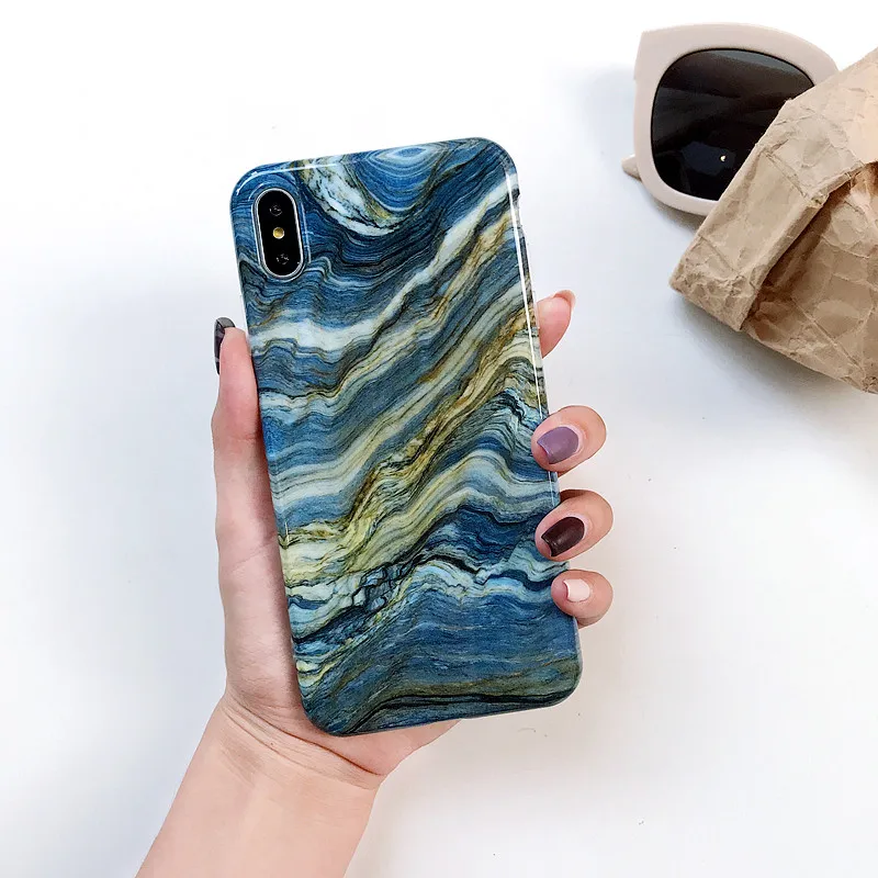Luxury Marble Phone Case for iPhone 7 6s 6 8 Plus X Xs max XR Cases Black White Soft TPU Phone Case Cover Coque - Цвет: 1