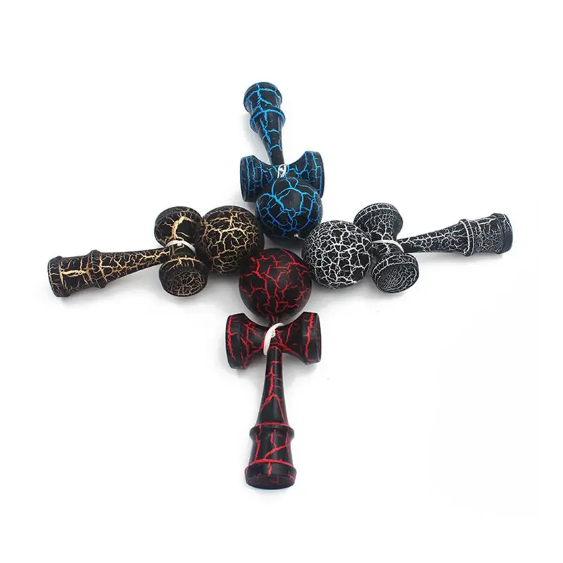 Деревянные красочные трещины поверхность бука Kendama шары баланс мастерство игрушки для детей и взрослых на открытом воздухе производительность деятельности снятие стресса Спорт