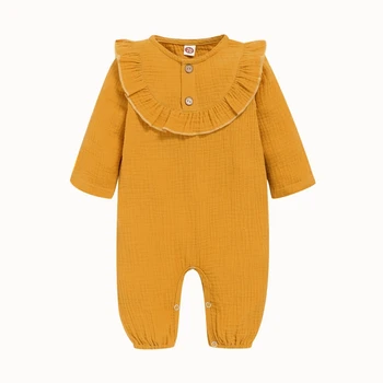 

Baby Clothes Baby Girl Romper Newborn Girl Jumpsuits Cotton Long Sleeve Solid Baby Girls Sleepsuit 3-24 Months