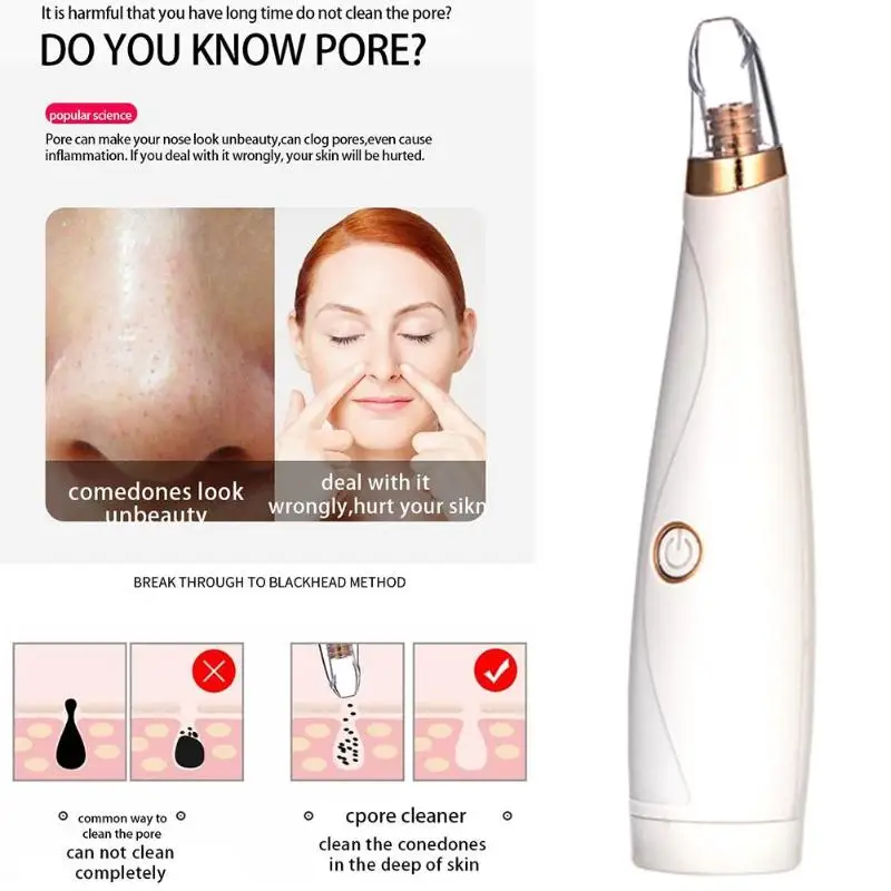 

Blackhead Remover Face Deep Cleaner Pore Acne Pimple Removal Vacuum Suction Facial Diamond Beauty Clean Skin Care SPA Tool