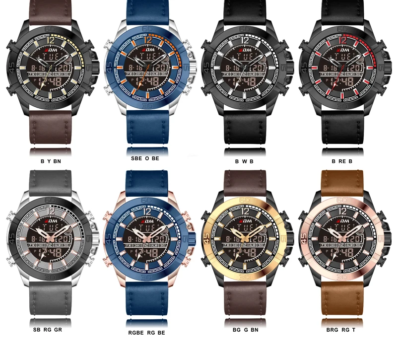 Relogio masculino двойной кварцевый цифровой дисплей reloj hombre удобный кожаный ремешок erkek kol saati чехол из сплава orologio uomo