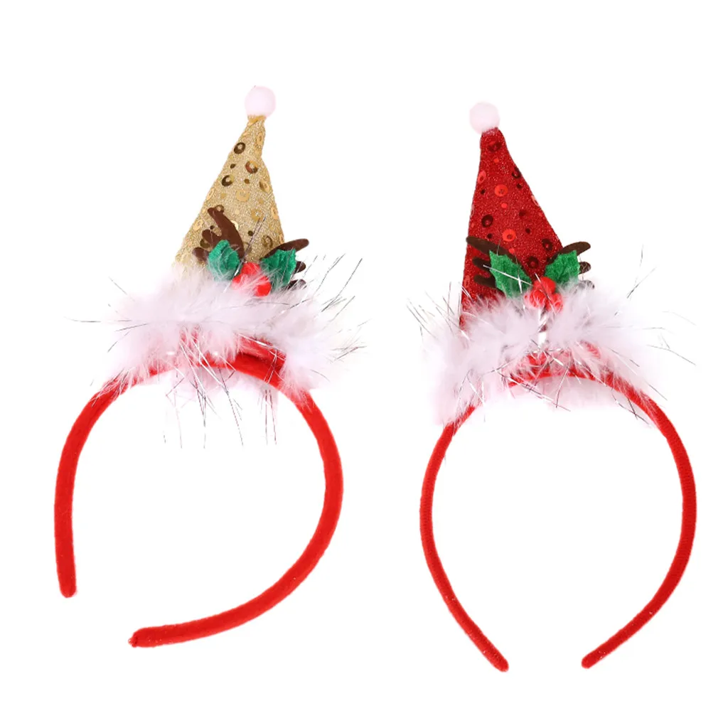 

Fashion Women Hairband Christmas Hat Women Hair Head Hoop Sequined Christmas Day Decoration Girls Hair Headband Hair Accessories