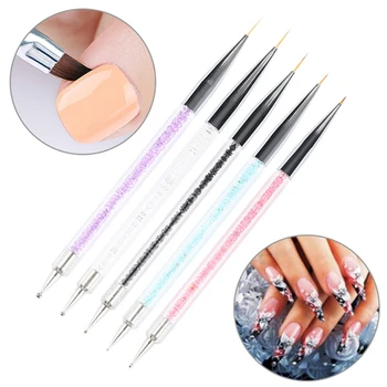 

5Pcs/Set Nail Art Brush Nail Art Line Painting Pen Pro Flower Design Stripes Lines Liner Brushes DIY Drawing Pen Manicure Tools