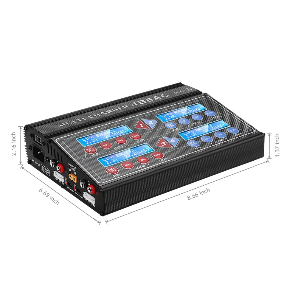 HTRC Профессиональный RC батарея баланс зарядное устройство 4B6AC Quattro B6AC 6A 80 Вт* 4 Dis зарядное устройство для 1-6s LiPo/Lion/LiFe зарядное устройство
