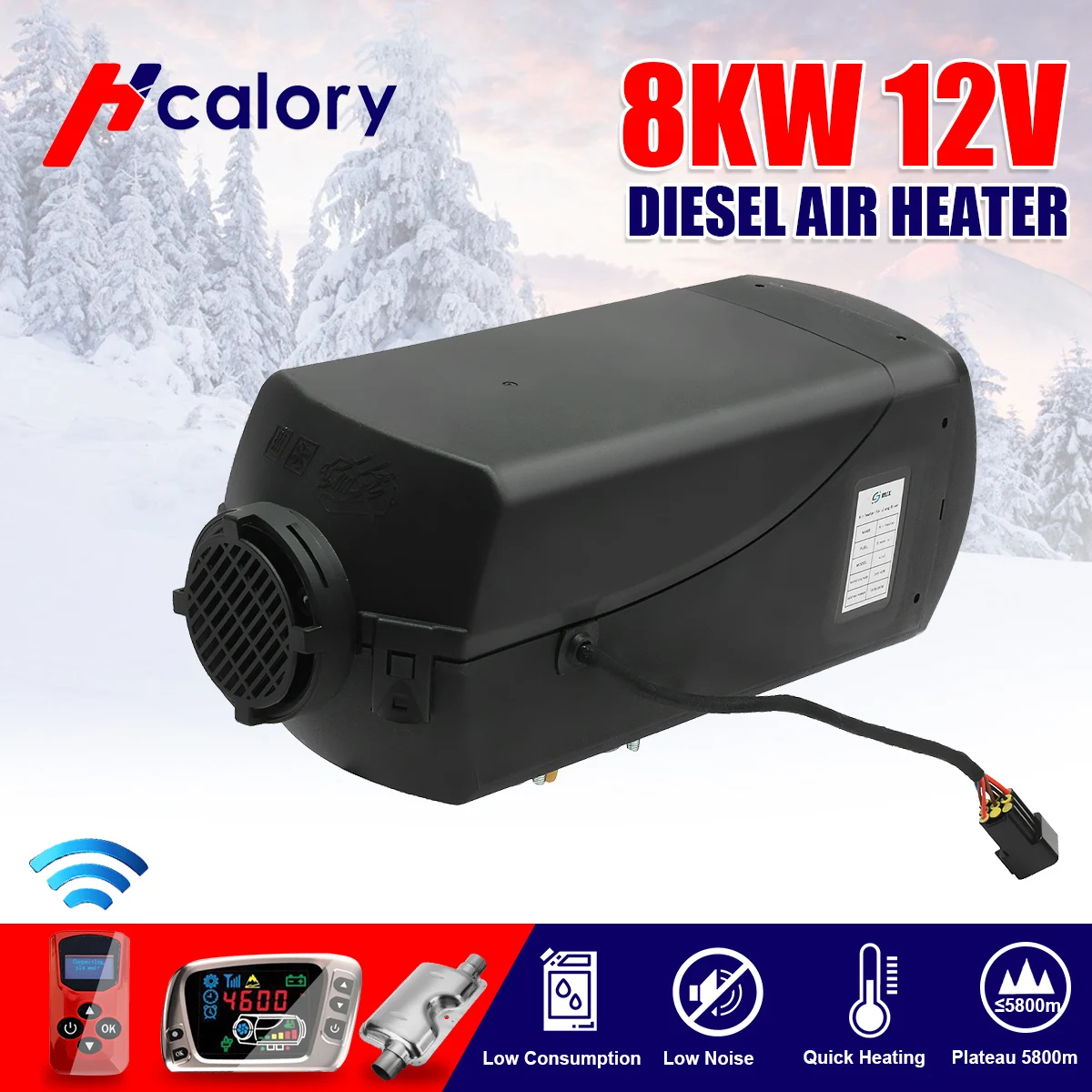 8000W Air diesels Heater 8KW 12V Auto Heater Voor Vrachtwagens Motor-Woningen Boten Bus + LCD Monitor schakelaar + Afstandsbediening + Silencer 8000W Air diesels Heater 8KW 12V Auto Heater Voor Vrachtwagens Motor-Woningen Boten Bus + LCD Monitor schakelaar + Afstandsbediening + Silencer