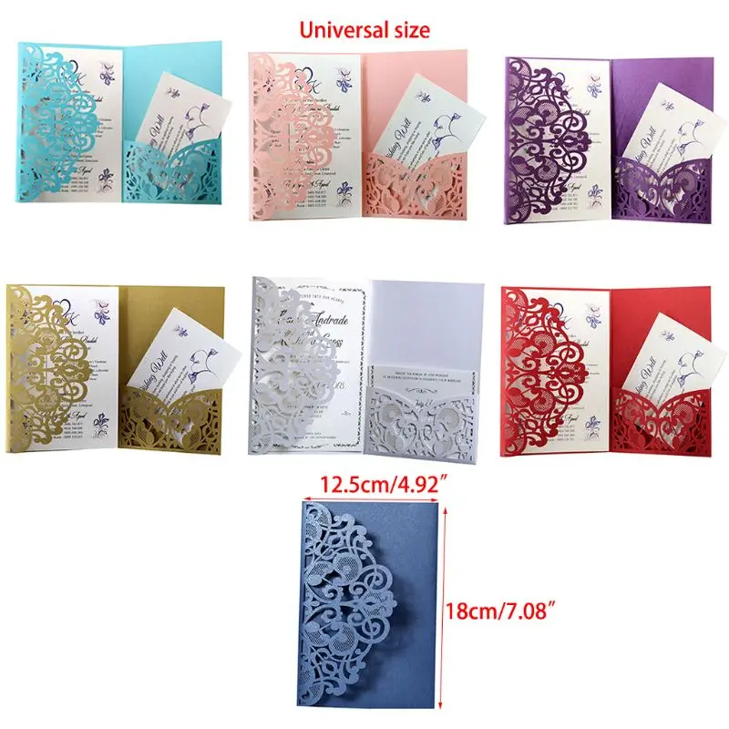  50pcs Wedding Invitation Cards Laser Cut Party Invitations with jute string for Wedding Baby Shower - 4.00036E+12