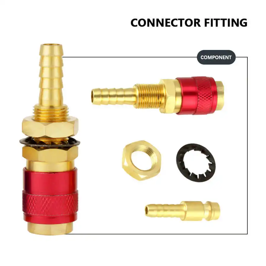 2PC Brass 8mm Gas&ampWater Cooled Quick Connector for MIG TIG Welder Torch Red/Blue | Инструменты