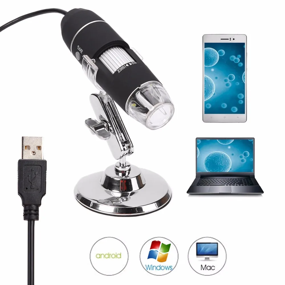 1000X USB3.0 Usb 5MP камера цифровой видео микроскоп светодиодный электронный эндоскоп Лупа увеличительное стекло лупа Стенд