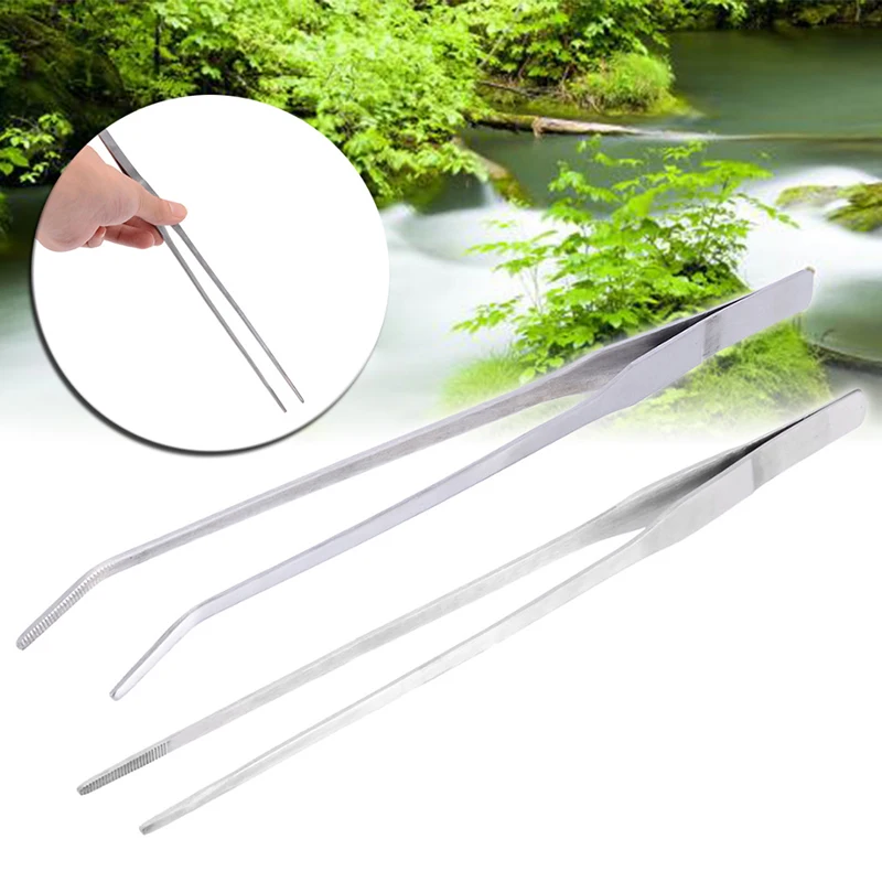 Aquarium Live Tank Straight Curve Plant Tweezers Long Tong Succulents